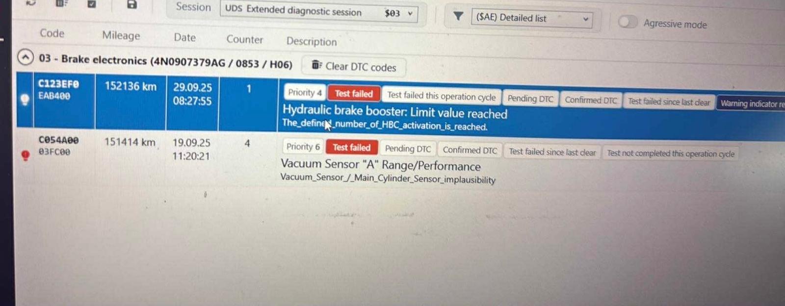 Audi A6 C8 - Naprawa ABS (kod błędu C123EF0)