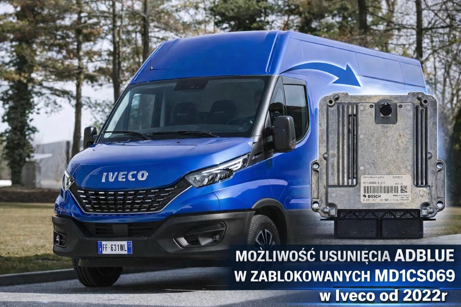 Możliwość usuniecia AdBlue w zablokowanych sterownikach Iveco MD1CS069 po 2022r