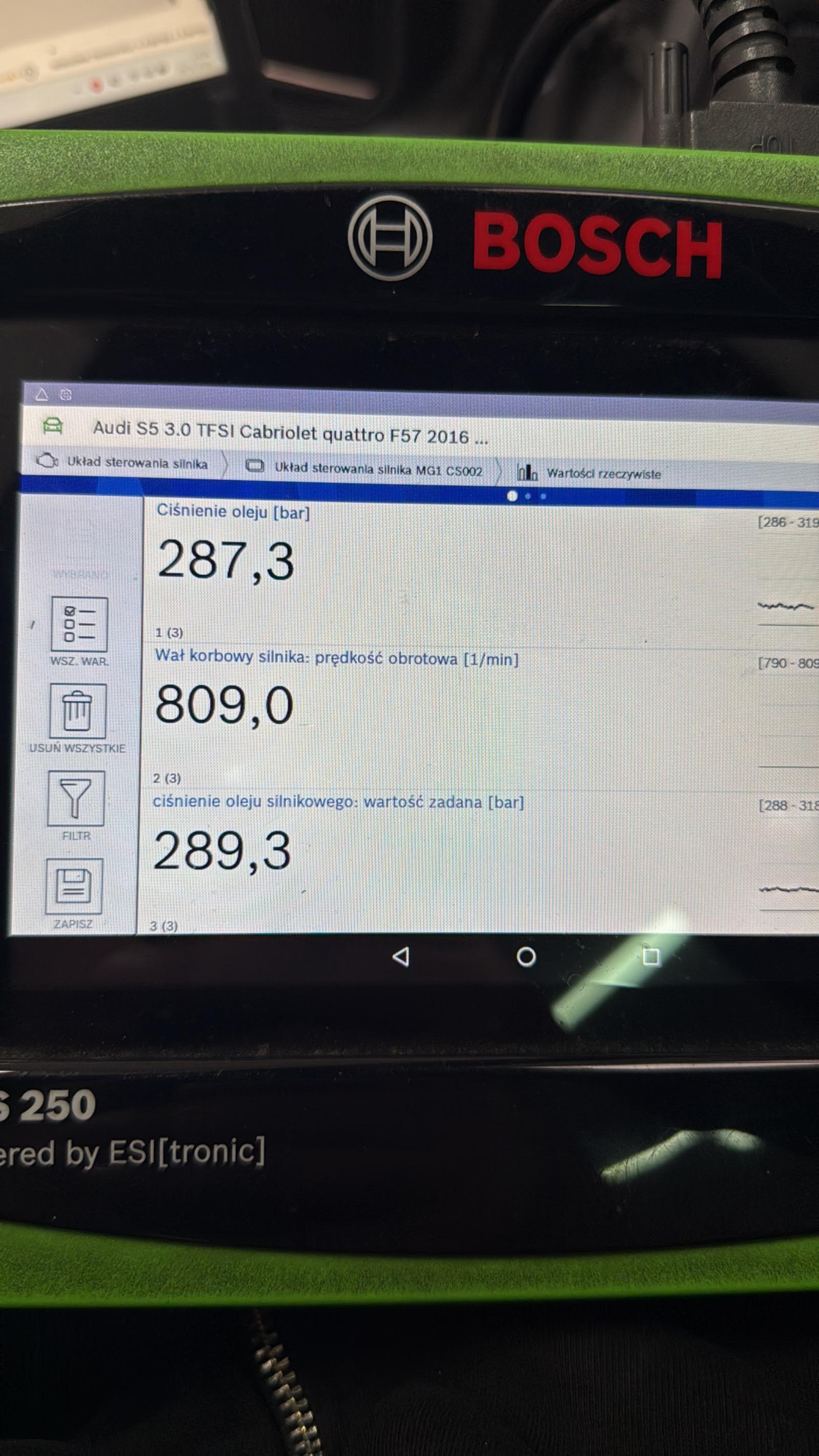 Podniesienie ciśnienia oleju Audi S5 F5 3.0TFSI 354KM - zdjęcie 2
